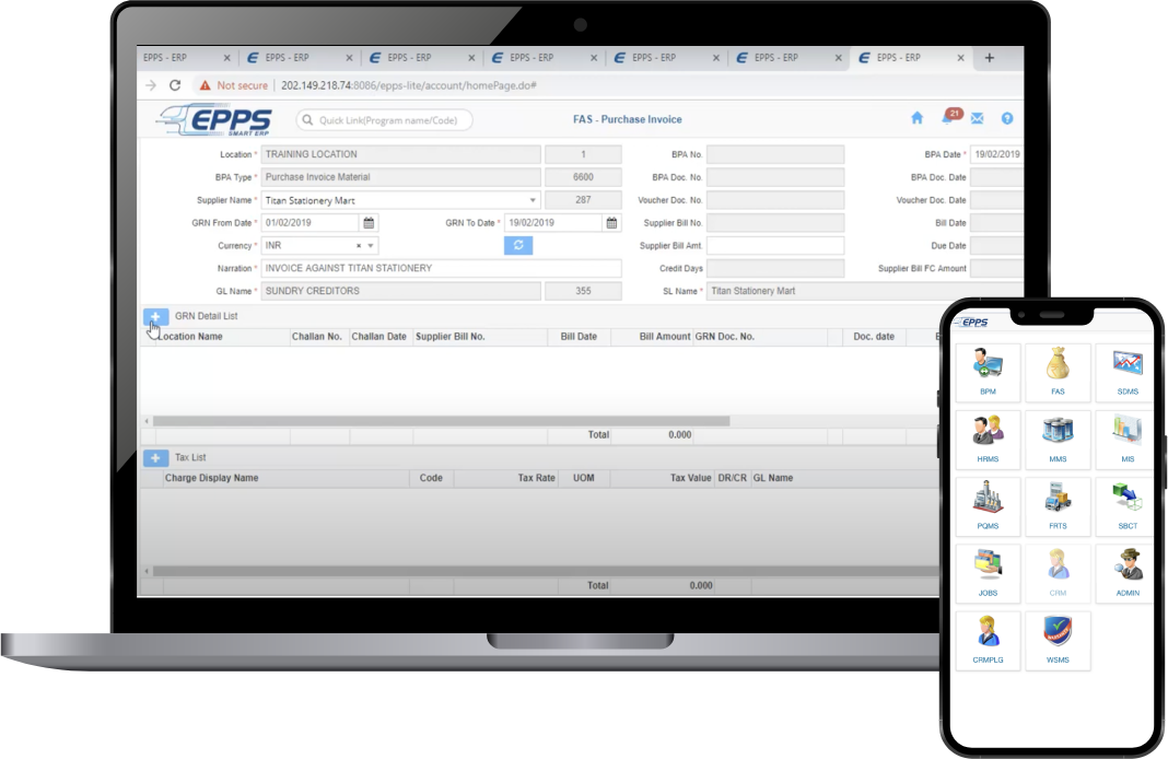 EPPS ERP Mobile App